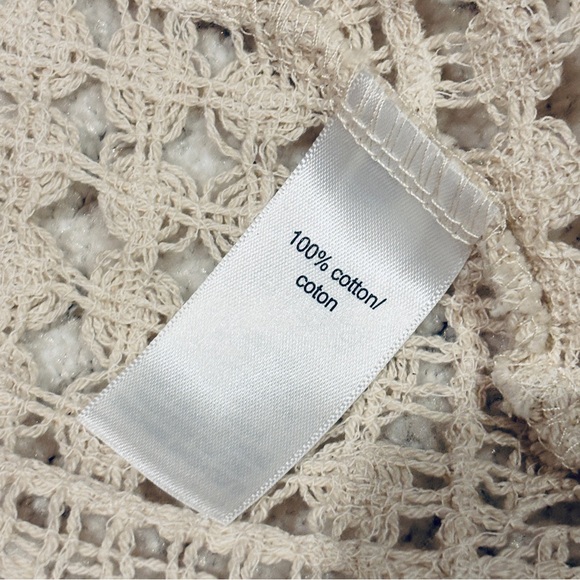 Maurices Crochet Open Front Cardigan Cover Up NEW Women Medium Creamy Beige Gift - Picture 13 of 15
